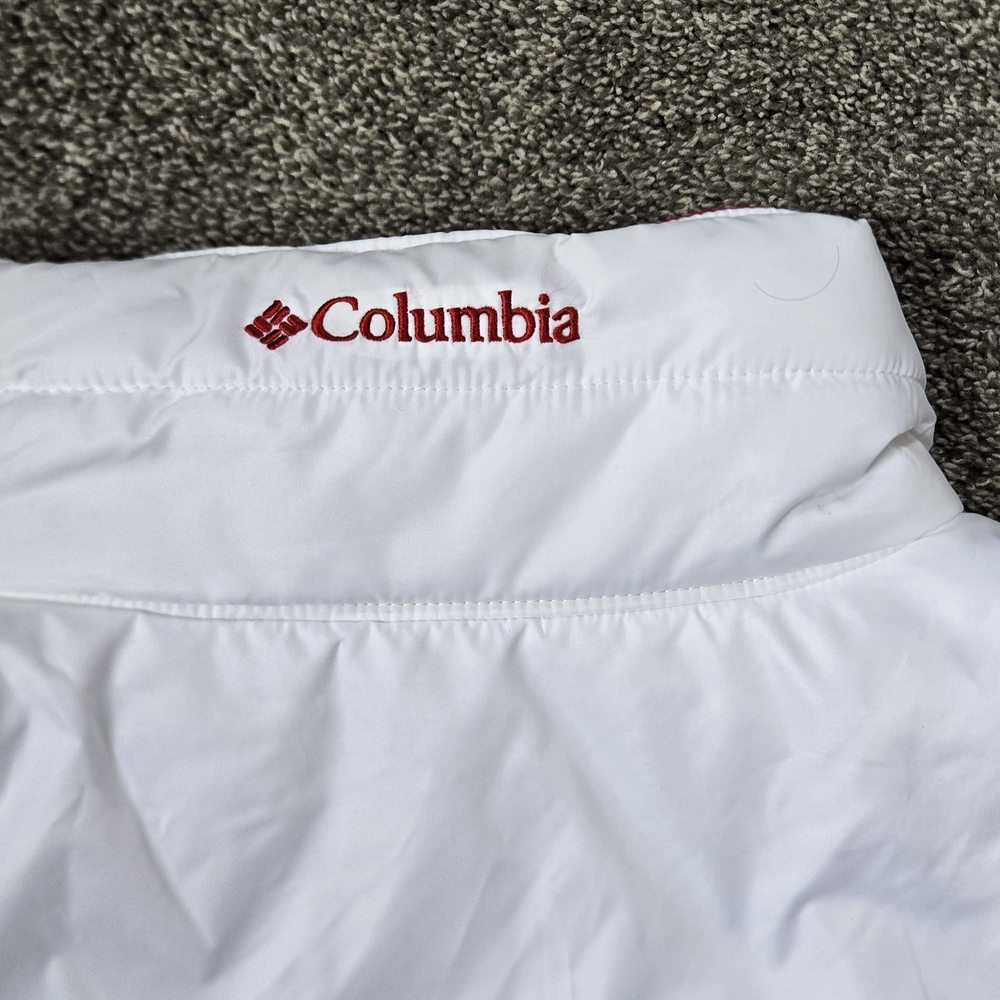 Columbia Reversible Puffer Vest White and Red Ohio State EUC size large - Picture 7 of 12